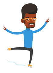 Male figure skater vector illustration.