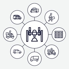 Set of 9 deliver outline icons