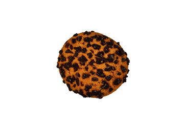 Chocolate chip cookie isolated on white