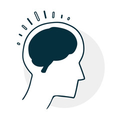 Silhouette of a head brain