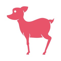 Deer logo. Vector illustration isolated on white. Line style design. Cartoon animal. Stylized deer. Outline forest animal