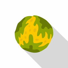 Little planet icon, flat style