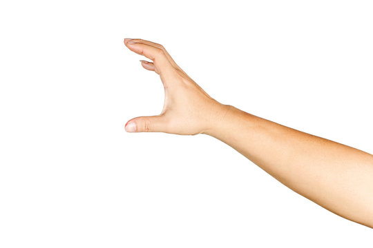 Gesture of reaching to grasp objects.Clipping path inside.