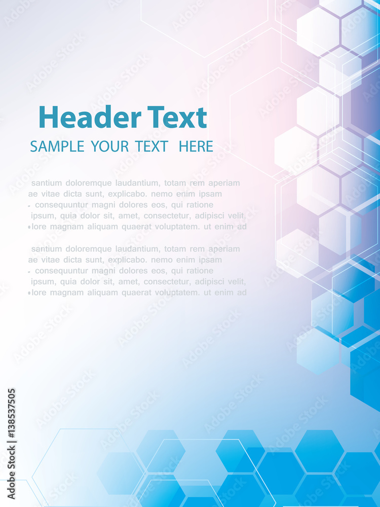 Canvas Prints vector abstract geometric background. template brochure design. blue hexagon shape
