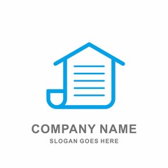Paper Note House Shape Architecture Interior Construction Real Estate Business Company Stock Vector Logo Design Template 