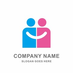 People Community Holding Hands Medical Pharmacy Care Consulting Business Company Stock Vector Logo Design Template 