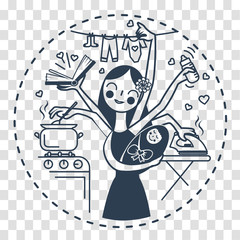 woman icon with the child black