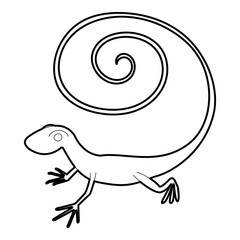 Fast lizard icon, outline style
