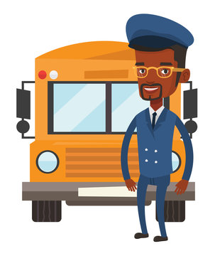 School bus driver vector illustration