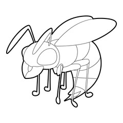 Wasp icon, outline style