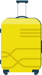 Luggage. Yellow Suitcase for travel. Bag. Illustration on white background. Vector flat design illustration.