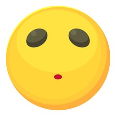 Neutral smiley icon, cartoon style