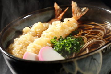 海老天そば　Japanese Soba noodles