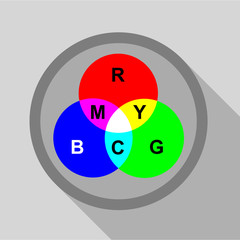 Rgb button icon, flat style