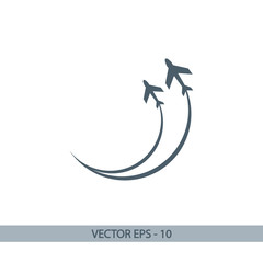 Airplane symbols icon,  vector illustration. Flat design style