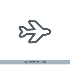 Airplane  icon,  vector illustration. Flat design style