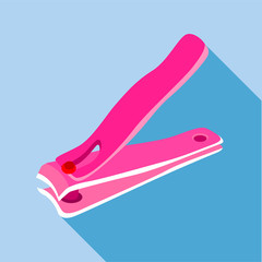 Nail clippers icon, flat style