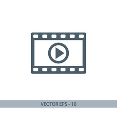 video icon, vector illustration. Flat design style