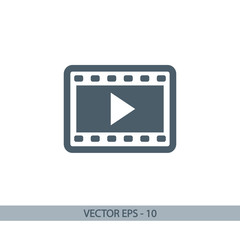 video icon, vector illustration. Flat design style