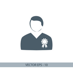 leader icon, vector illustration. Flat design style 