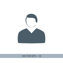 man icon, vector illustration. Flat design style