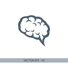 brain icon, vector illustration. Flat design style
