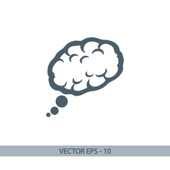 brain icon, vector illustration. Flat design style