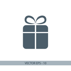gift  icon, vector illustration. Flat design style 