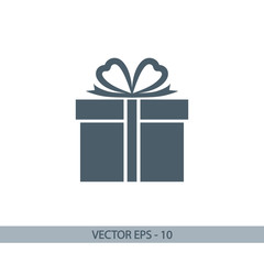 gift  icon, vector illustration. Flat design style 