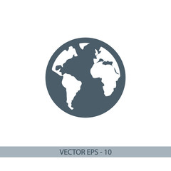 globe  icon, vector illustration. Flat design style 