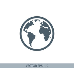 globe  icon, vector illustration. Flat design style 