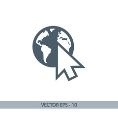 go to web icon, vector illustration. Flat design style 