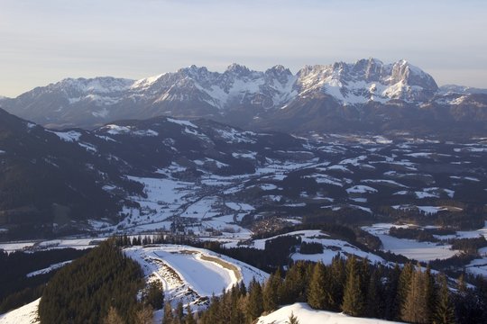 The view from the top of Hahnenkamm in Kitzb&uuml;hel, Tyrol