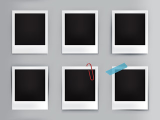 Vector illustration vintage photo frames with shadow