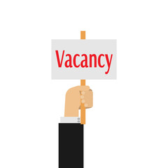 Hand holding vacancy plate