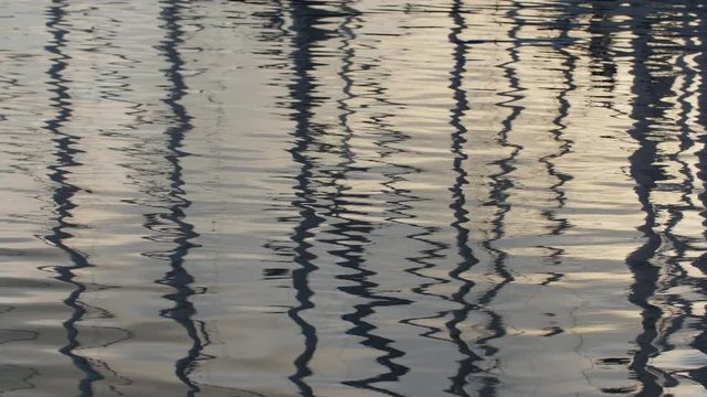 Waves of Adriatic Sea. Beautiful tourism. Adventures in the ocean on background coast where river Krka flows in Europe.