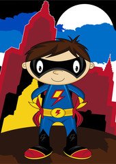 Cute Cartoon Comic Boo Superhero