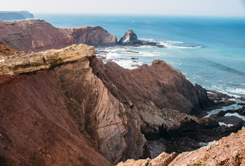 Rocks and Cliffs along the Coast of Lagos, Algarve, Portugal