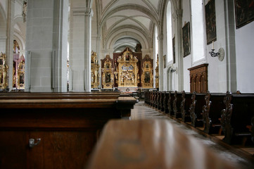 Fototapeta premium Interior of the church of St Leodegar in Luzern, Switzerland