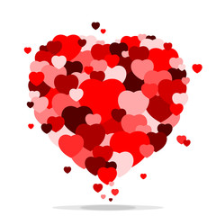 Nuage de Cœurs Rouge