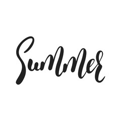 Summer lettering. Calligraphic summer vector illustration