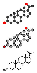 Allopregnanolone drug molecule.