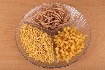 Pasta / Various pastry lying on a plate
