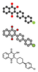 Atovaquone drug molecule.