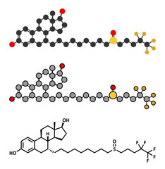 Fulvestrant cancer drug molecule (selective estrogen receptor degrader, SERD).