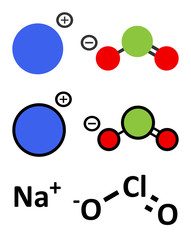 Sodium chlorite, chemical structure.