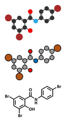 Tribromsalan disinfectant molecule.