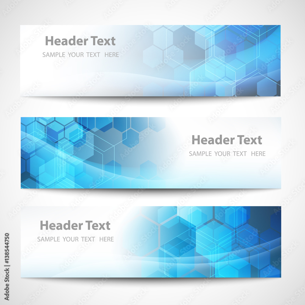 Canvas Prints vector banner abstract geometric background. template brochure design. blue hexagon shape