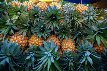 Fototapeta premium A lot of pineapple fruit background