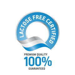 Lactose Free Certified blue ribbon label logo icon